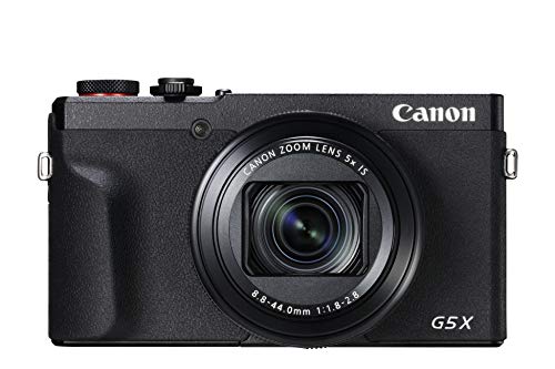 Canon PowerShot G5 X Mark II Digitalkamera (20,1 MP, 5-fach optischer Zoom, 7,5cm (3 Zoll) Display, klappbar, DIGIC 8, EVF, 4K, Full-HD, WLAN, Bluetooth, Blendenautomatik; Zeitautomatik), schwarz